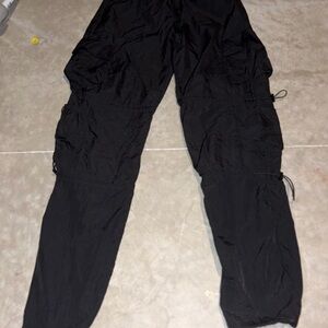 Garage Black Cargo Pants with Drawstring Cuffs